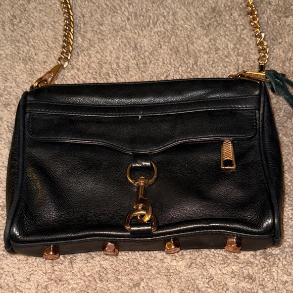 Rebecca Minkoff Black Crossbody Bag with Gold Chain - Picture 6 of 6